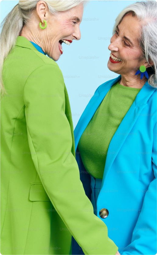 older women smiling